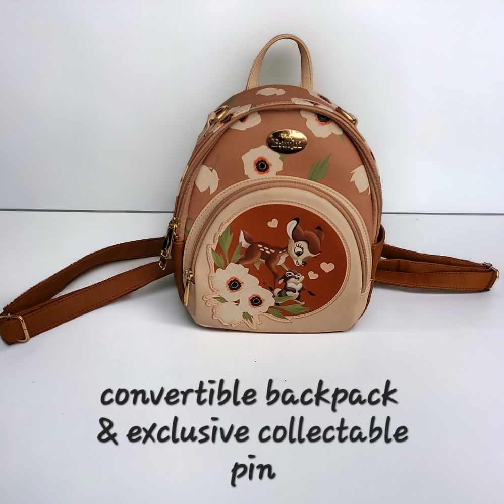 Disney's Bambi convertible backpack with exclusive pin - Picture 2 of 15